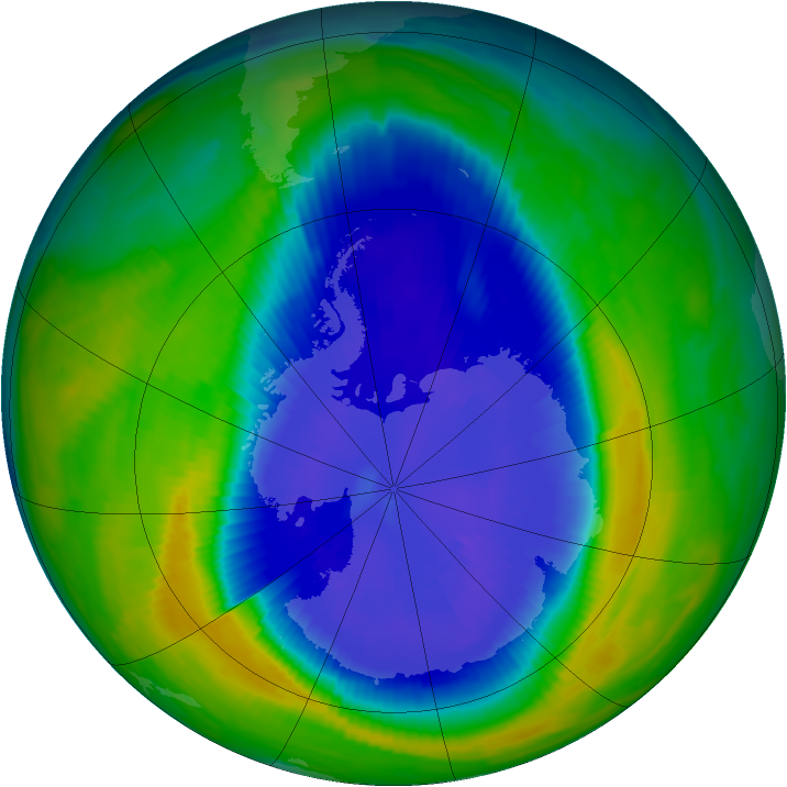 Antarctic ozone map for 14 September 1997